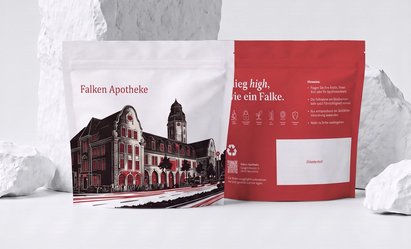 Vollflächig bedruckter Standbeutel